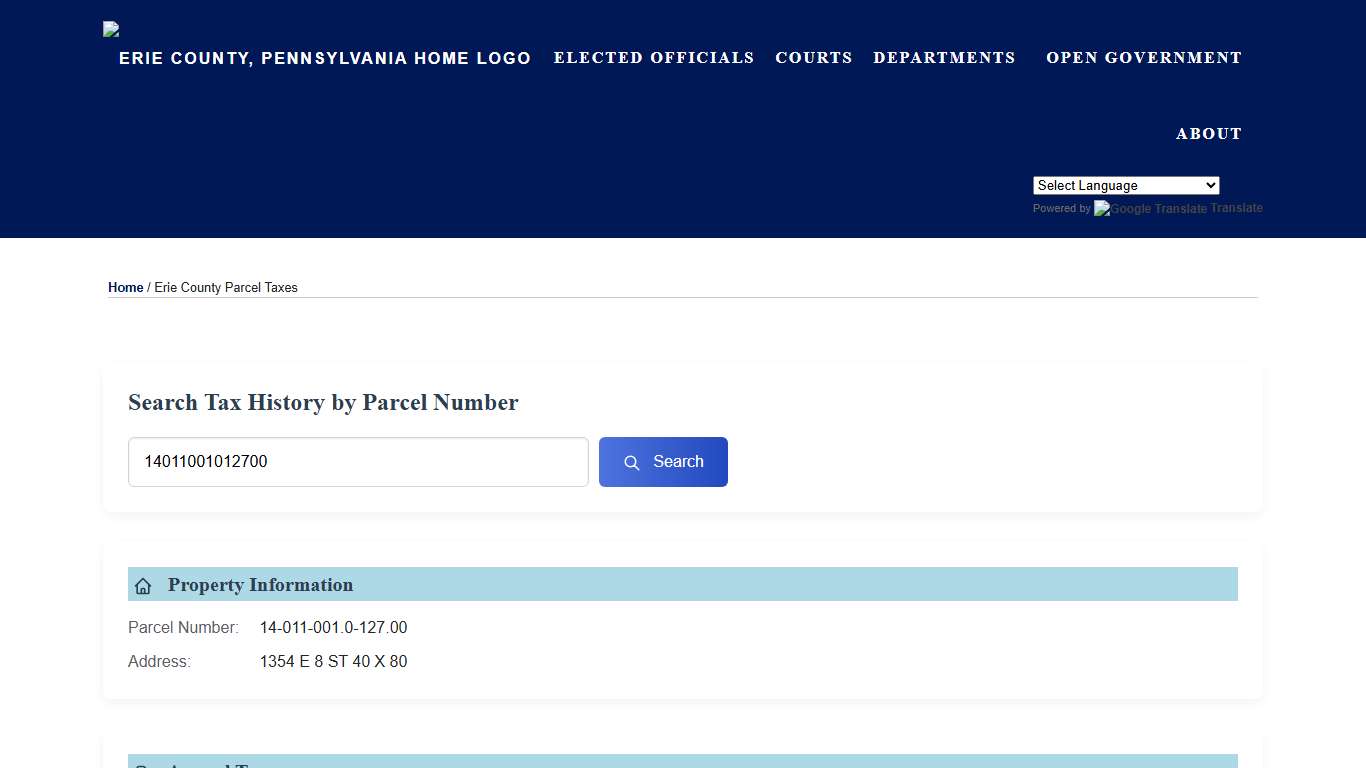Erie County Parcel Taxes Erie County, PA